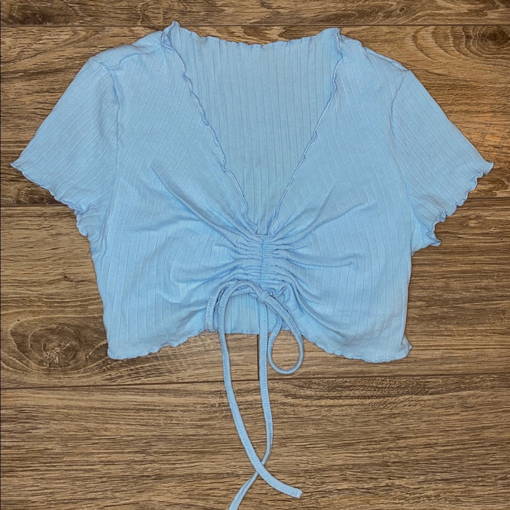 ❄️ Baby Blue sweetheart crop top